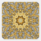 金大切属金ゴールド銀ヴィンテージ万華鏡のように千変万化するパターン スクエアシール (正面)