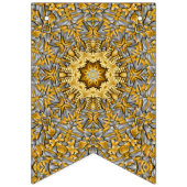 金大切属金ゴールド銀ヴィンテージ万華鏡のように千変万化するパターン バンティングフラッグ (第2の旗)