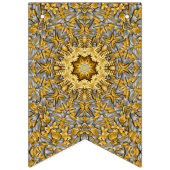 金大切属金ゴールド銀ヴィンテージ万華鏡のように千変万化するパターン バンティングフラッグ (第1の旗)