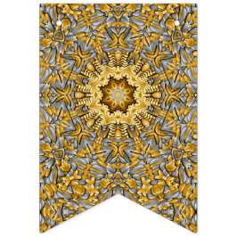 金大切属金ゴールド銀ヴィンテージ万華鏡のように千変万化するパターン バンティングフラッグ