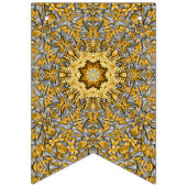 金大切属金ゴールド銀ヴィンテージ万華鏡のように千変万化するパターン バンティングフラッグ (第3の旗)