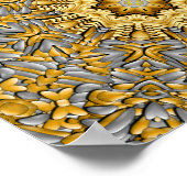 金大切属金ゴールド銀ヴィンテージ万華鏡のように千変万化するパターン ポスター (角)