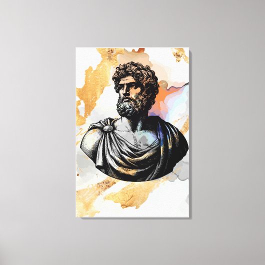 金大理石に囲まれた古代ギリシャ人のポートレート キャンバスプリント (正面)