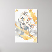 金大理石に囲まれて座っている古代ギリシャ人 キャンバスプリント (正面)