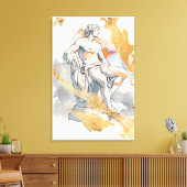 金大理石に囲まれて座っている古代ギリシャ人 キャンバスプリント (インサイチュ (リビング))