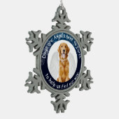 金天使のオーナメント スノーフレークピューターオーナメント (左)