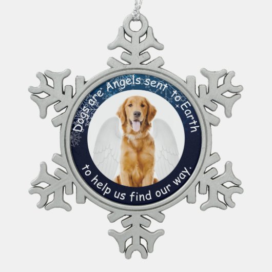 金天使のオーナメント スノーフレークピューターオーナメント (正面)