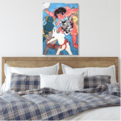 金太郎と動物,国芳金太郎動物・国芳・浮世絵 キャンバスプリント (インサイチュ (寝室))