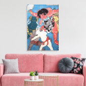 金太郎と動物,国芳金太郎動物・国芳・浮世絵 キャンバスプリント (インサイチュ (リビング))