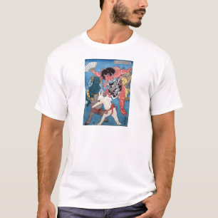 金太郎と動物,国芳金太郎動物・国芳・浮世絵 Tシャツ