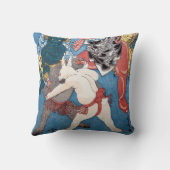 金太郎と動物、国芳Kintaro及び動物、Kuniyoshi、Ukiyo-e クッション (裏面)