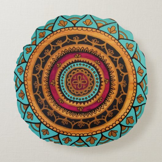 金女の子の円形の装飾用クッション ラウンドクッション (正面)