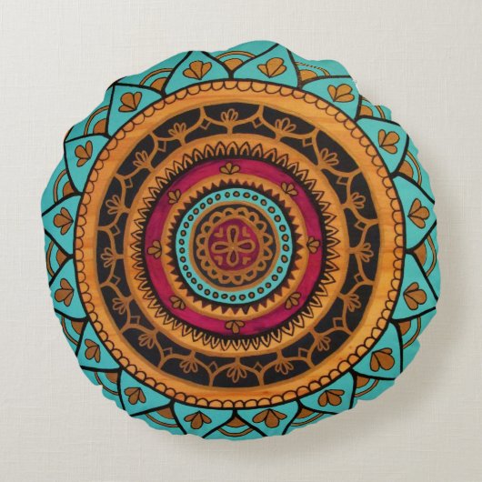 金女の子の円形の装飾用クッション ラウンドクッション (裏面)