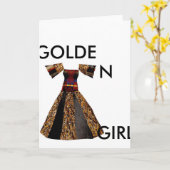 金女の子の挨拶状 カード (黄色い花)