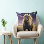 金威厳のあるのマネが流れる黒馬 クッション (椅子)