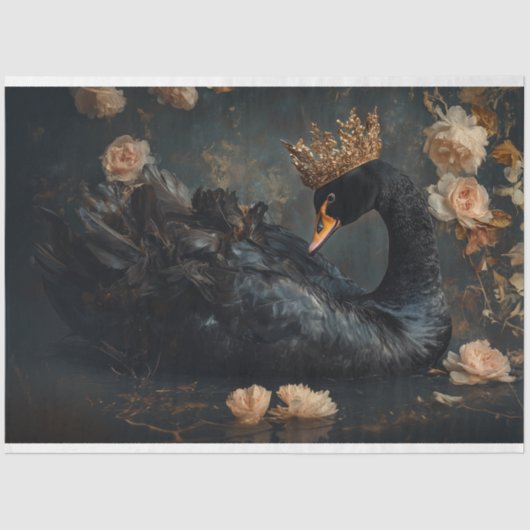 金威厳のあるの冠を持つブラックスワン 薄葉紙 (正面)