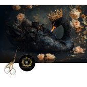 金威厳のあるの冠を持つブラックスワン 薄葉紙