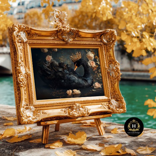 金威厳のあるの冠を持つブラックスワン 薄葉紙