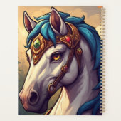 金威厳のあるの宝石で飾られた白い馬 プランナー手帳 (裏面)