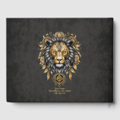 金威厳のあるの獅子の頭に黒い牡丹。 ゲストブック (裏面)