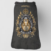 金威厳のあるの獅子の頭に黒い牡丹。 ゴルフヘッドカバー (回転90)