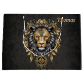 金威厳のあるの獅子の頭に黒い牡丹。 ラージペーパーバッグ (正面)