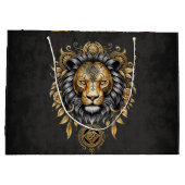 金威厳のあるの獅子の頭に黒い牡丹。 ラージペーパーバッグ (裏面)