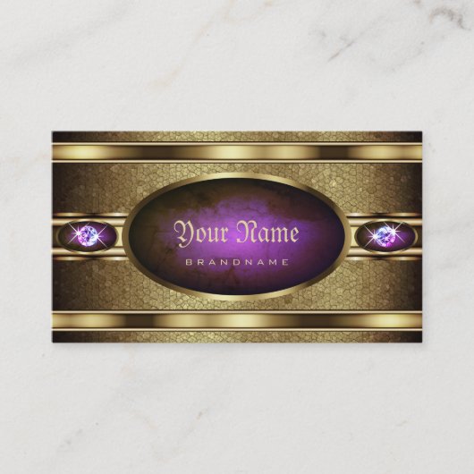 金威厳のあるの蛇のパターンとラフェイクイネストーン 名刺 (正面)