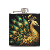 金威厳のあるの輝きにクジャク フラスク (正面)