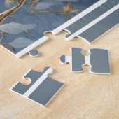 金威厳のある箔の枝に青いカケス ジグソーパズル (側面)