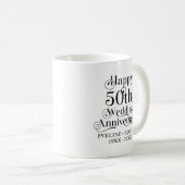 金婚式おめでとう ゴールドタイポグラフィー コーヒーマグカップ (正面右)