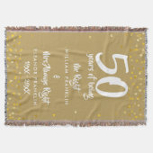 金婚式お祝いギフト Mr Mrs Right Fun Golden 50th Anniversary スローブランケット (正面)