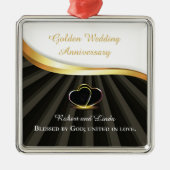 金婚式の宗教的な結婚記念日 メタルオーナメント (正面)