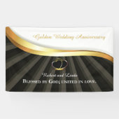 金婚式の宗教的な結婚記念日 横断幕 (横)