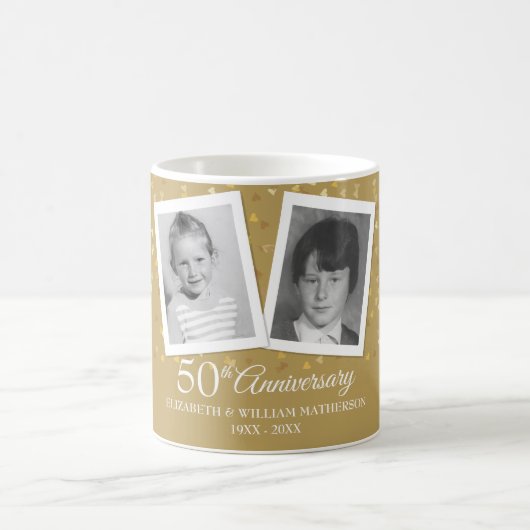 金婚式の思い出の子供時代の写真 コーヒーマグカップ (中央)