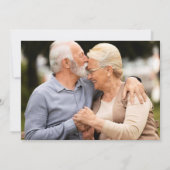 金婚式の記念のグリーンに2枚の写真 セーブザデート (裏面)