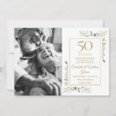 金婚式50周年記念のグリーン写真 セーブザデート (正面)
