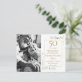 金婚式50周年記念のグリーン写真 案内ポストカード (スタンド正面)