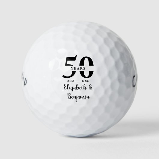 金婚式50周年記念の名入れギフト ゴルフボール (正面)