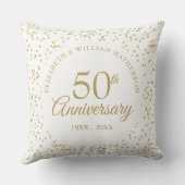金婚式50周年記念ゴールドの紙吹雪 クッション (裏面)