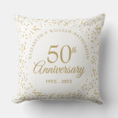 金婚式50周年記念ゴールドの紙吹雪 クッション (正面)