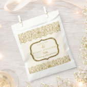 金婚式50周年記念ゴールドnホワイト フェイバーバッグ (クリップ留めされた状態)