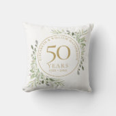 金婚式50周年記念フォト水彩グリーン クッション (正面)