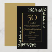 金婚式50周年記念 ゴールドとブラック セーブザデート (正面/裏面)
