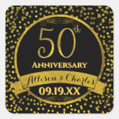 金婚式50周年記念 スクエアシール (正面)