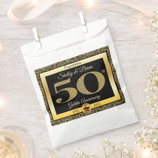金婚式50周年記念 フェイバーバッグ (クリップ留めされた状態)