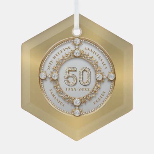 金婚式 ガラスオーナメント (正面)