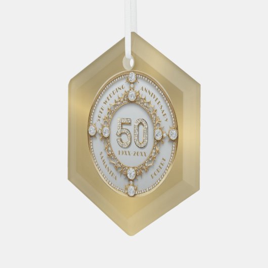 金婚式 ガラスオーナメント (正面左)