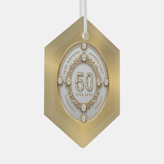 金婚式 ガラスオーナメント (正面右)