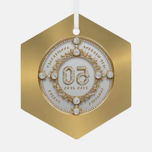 金婚式 ガラスオーナメント (裏面)